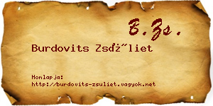 Burdovits Zsüliet névjegykártya